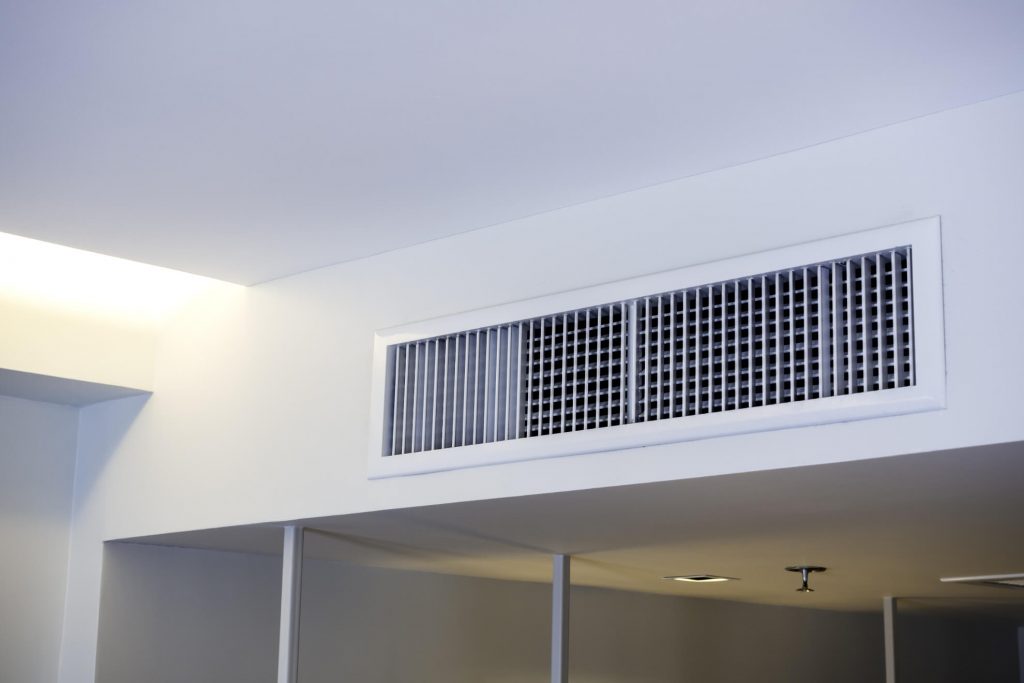 Ducted air conditioning wall mounted ventilation system
